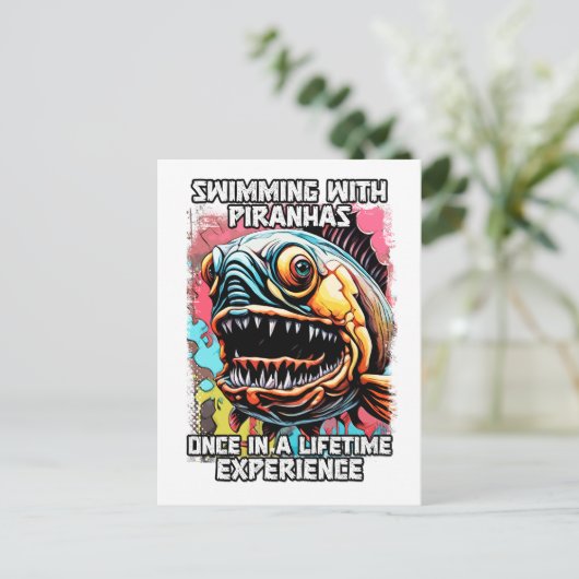 ピラおもしろいニャことわざス笑わされるイミングジョーク引用文 ポストカード (スタンド正面)