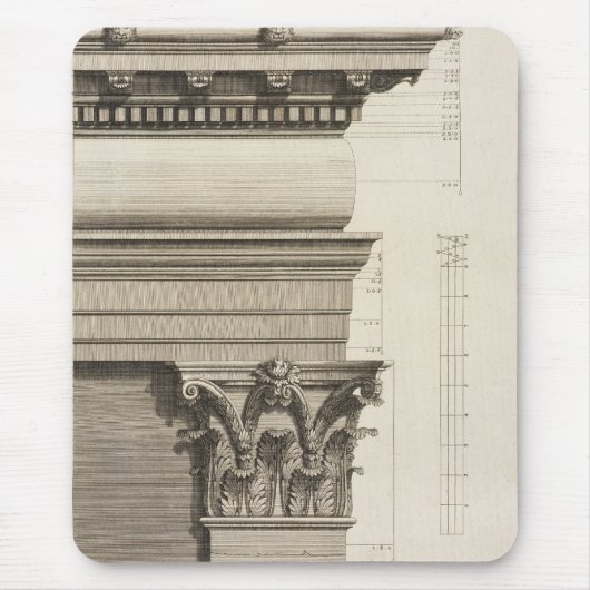 ピラスターの基盤、首都およびEntablature マウスパッド (正面)