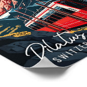 ピラタススイスヴィンテージ旅行イラストレーション ポスター (角)