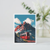 ピラタススイスヴィンテージ旅行イラストレーション ポストカード (スタンド正面)