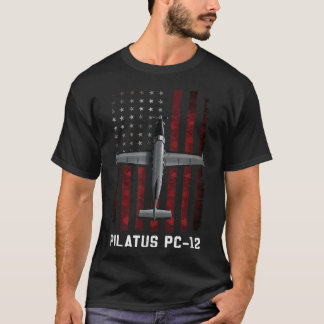 ピラタスPC 12飛行機 Tシャツ
