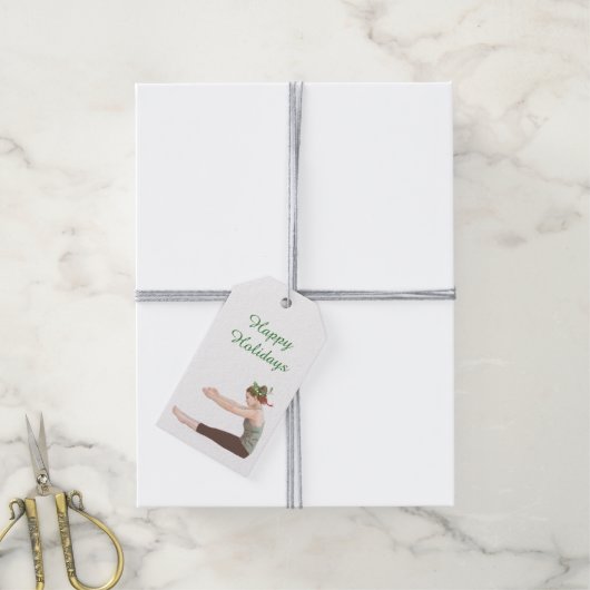 ピラツクリスマスギフトラベルスパインストレッチ ギフトタグ (より糸付き)