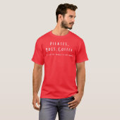 ピラツコーヒー&ドッグガールおもしろい Tシャツ (正面フル)
