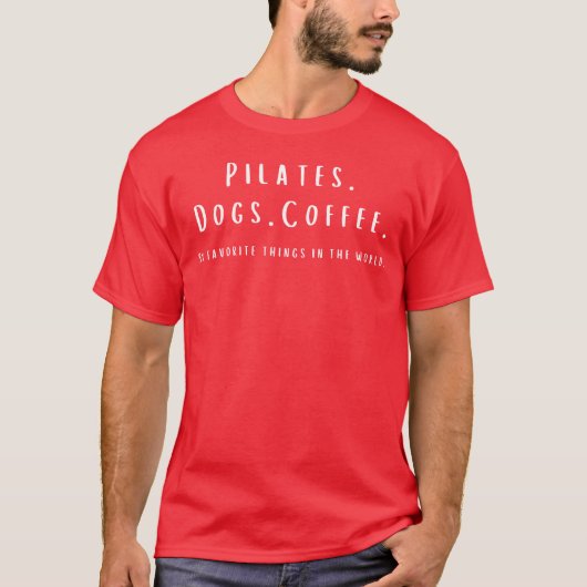 ピラツコーヒー&ドッグガールおもしろい Tシャツ (正面)