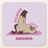 ピラツバダストレーニングキティキャットコースター スクエアペーパーコースター (正面)