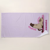 ピラツバトラストレーニングキティキャット名前をカスタムする ビーチタオル (正面)