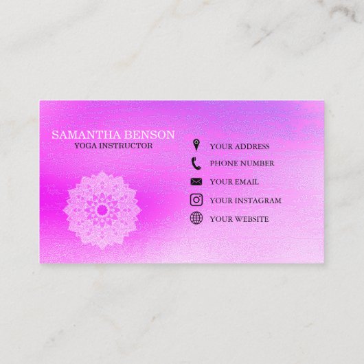 ピラツヨガインストラクター先生マンダラ 名刺 (裏面)