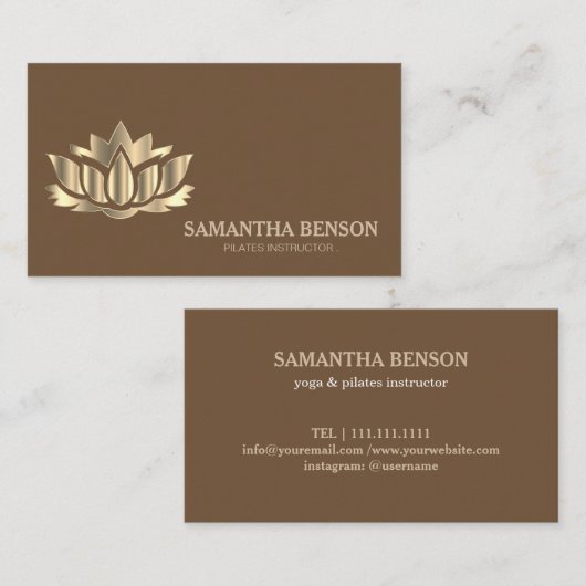 ピラツヨガインストラクター先生ロータス 名刺 (正面/裏面)