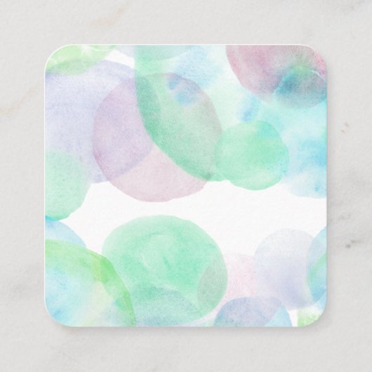 ピラツヨガ霊気スタジオウォーターカラースプラッシュ スクエア名刺 (裏面)