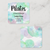 ピラツヨガ霊気スタジオウォーターカラースプラッシュ スクエア名刺 (正面/裏面)