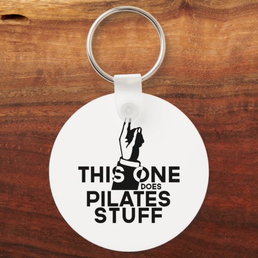 ピラテおもしろいス – ヴィンテージこれはピラティスをする キーホルダー (正面)