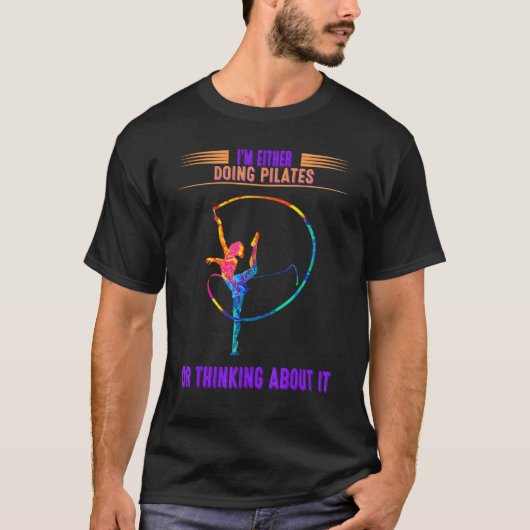 ピラティスがサルカ考えるスに関しておもしろい行う Tシャツ (正面)