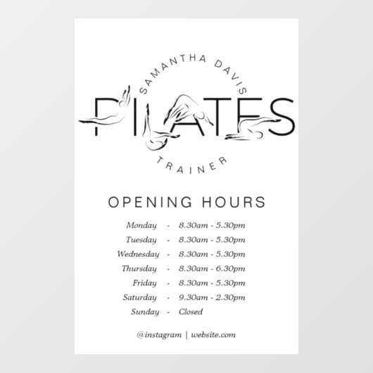 ピラティスのポーズ ウィンドウサイン (シート)