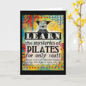 ピラティスのミステリーあいさつカード – おもしろいヴィンテージ カード (黄色い花)