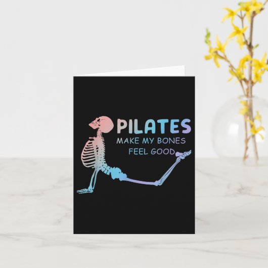 ピラティスは私の骨を感じ良い骨格にする カード (黄色い花)