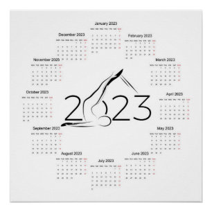 ピラティスインストラクターのカレンダー2023 ポスター