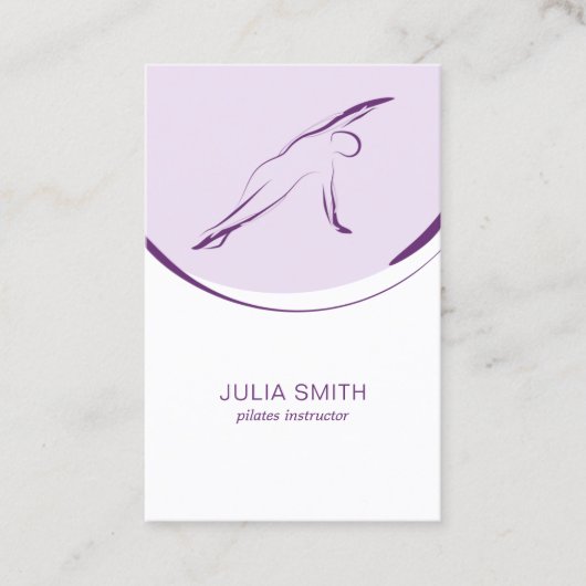 ピラティスインストラクターカード(2つのピラティスのポーズ) 名刺 (正面)