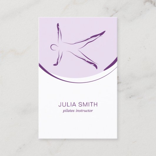 ピラティスインストラクターカード(2つのピラティスのポーズ) 名刺 (正面)