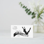 ピラティスインストラクターシルエットポーズブラック&ホワイト 名刺 (スタンド正面)