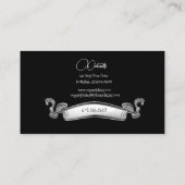 ピラティスインストラクターシルエットポーズブラック&ホワイト 名刺 (裏面)