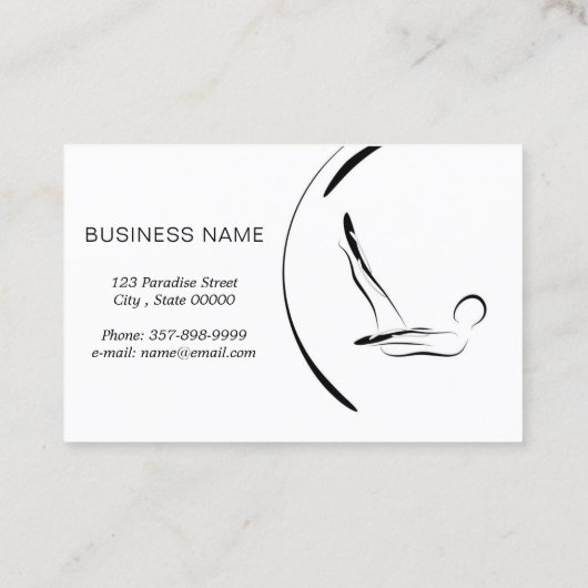 ピラティスインストラクターピラティスが両面ブラックをポーズ 名刺 (裏面)