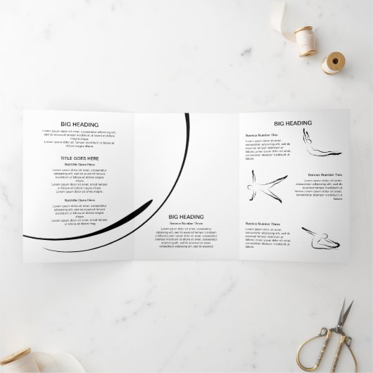 ピラティスインストラクターピラティス抽象芸術ピラティス 三つ折りカード (内部)