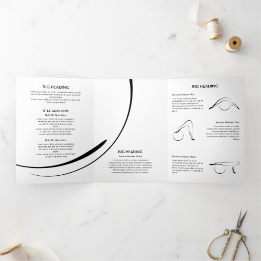 ピラティスインストラクターピラティス抽象芸術ピラティス 三つ折りカード (内部)