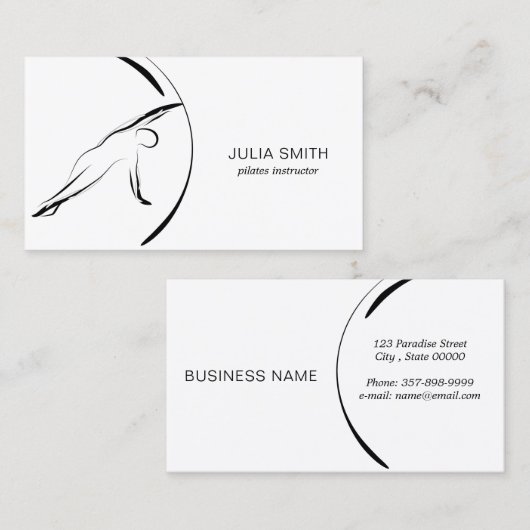ピラティスインストラクターピラティス抽象芸術ピラティス 名刺 (正面/裏面)