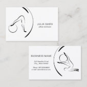 ピラティスインストラクターピレートボールでポーズ 名刺 (正面/裏面)