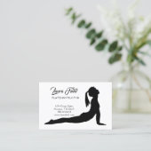 ピラティスインストラクターミニマリストブラック&ホワイト 名刺 (スタンド正面)