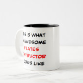 ピラティスインストラクター素晴らし、 ツートーンマグカップ (正面左)