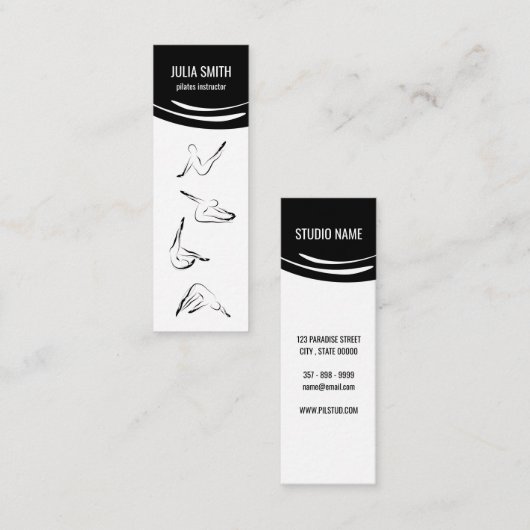 ピラティスインストラクター4ピラティス スキニー名刺 (正面/裏面)