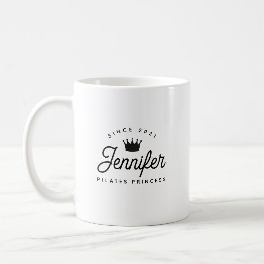 ピラティスプリンセス タイポグラフィ 名前 コーヒーマグカップ (左)