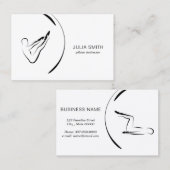 ピラティスミニマルインストラクターピラティスのポーズ 名刺 (正面/裏面)