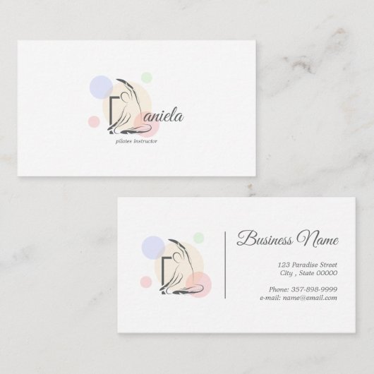 ピラティス文字Dポーズ | モノグラム文字Dピラティス 名刺 (正面/裏面)
