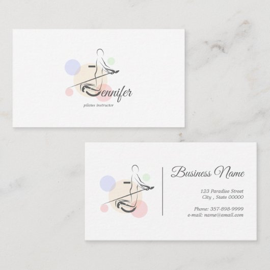 ピラティス文字Jポーズ | モノグラム文字Jピラティス 名刺 (正面/裏面)