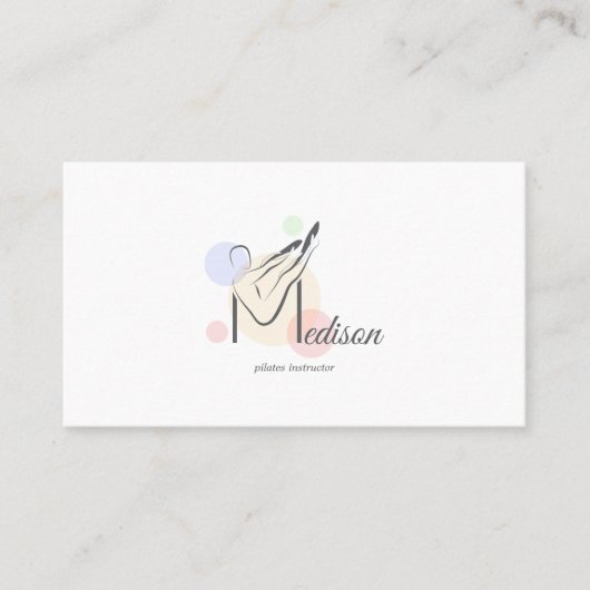 ピラティス文字Mポーズ | モノグラム文字Mピラティス 名刺 (正面)