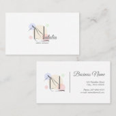 ピラティス文字Nポーズ | モノグラム文字Nピラティス 名刺 (正面/裏面)
