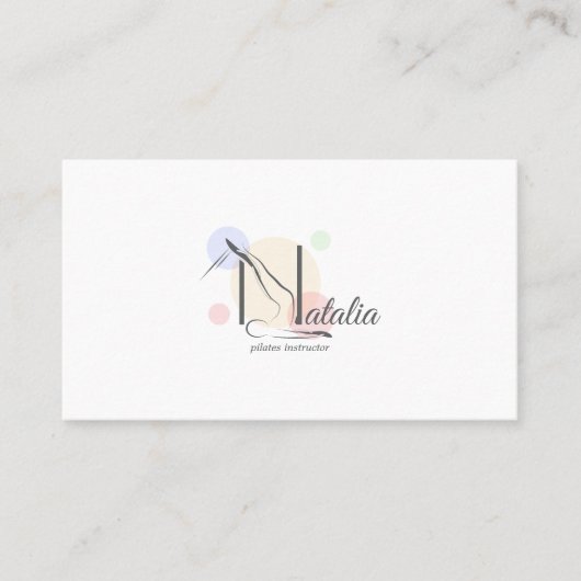 ピラティス文字Nポーズ | モノグラム文字Nピラティス 名刺 (正面)