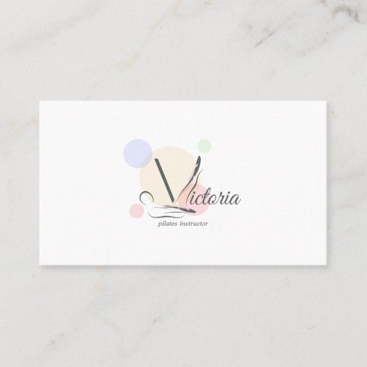 ピラティス文字Vポーズ | モノグラム文字Vピラティス 名刺 (正面)