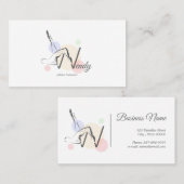 ピラティス文字Wポーズ | モノグラム文字Wピラティス 名刺 (正面/裏面)