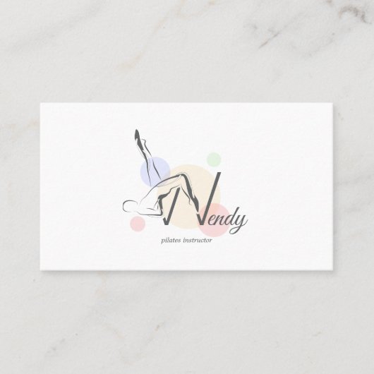 ピラティス文字Wポーズ | モノグラム文字Wピラティス 名刺 (正面)