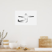 ピラティス脊髄ツイストポーズ – マット ポスター (キッチン)