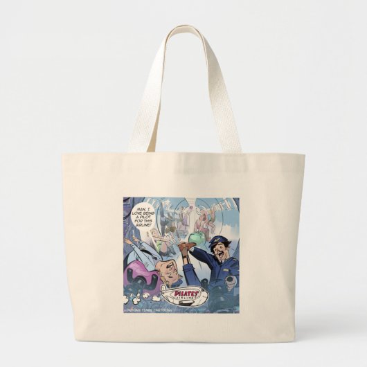 ピラティス航空Rick London おもしろい Gives ラージトートバッグ (正面)