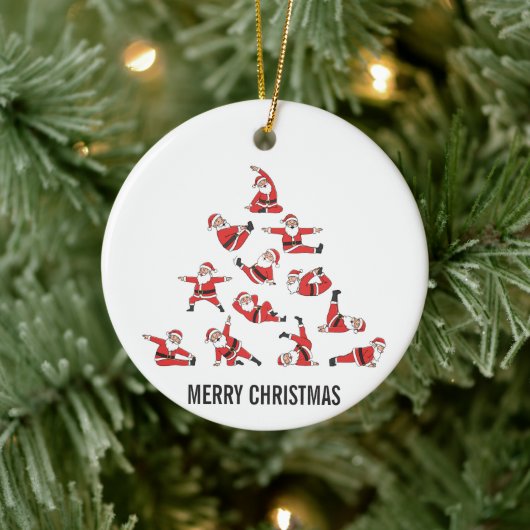 ピラティス サンタ マット クリスマス セラミックオーナメント (ツリー)