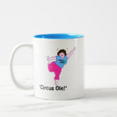 "ピラティス – サーカス行為" ツートーンマグカップ (左)