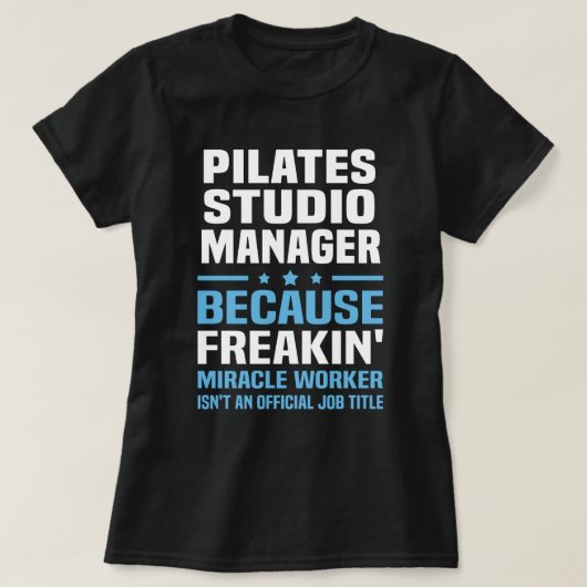 ピラティス・スタジオ・マネージャー Tシャツ (デザイン正面)