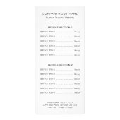 ピラティスStudio価格リストラックカード ラックカード (裏面)