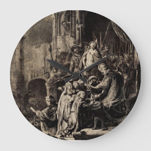 ピラトの前のイエス・キリスト ラージ壁時計 (正面)