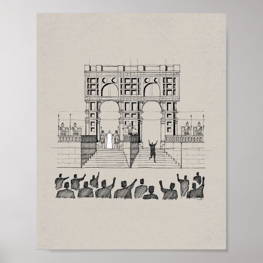 ピラトの前のイエス – ユダヤ人の聖書壁の王 ポスター (正面)